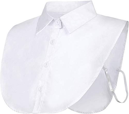 JFAN Krageneinsatz Damen Abnehmbare Frauen Kragen Cotton Hälfte Shirt Bluse Damen Blusenkragen für Oberbekleidung Pullover Oberteil Weiß One Size Weiß