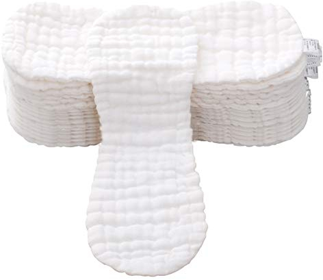 Happy Cherry Windeleinlagen Waschbare Baumwolle Stoffwindel Einlagen Baby Wiederverwendbare 12 Schichte Babywindeln - 15 Stück