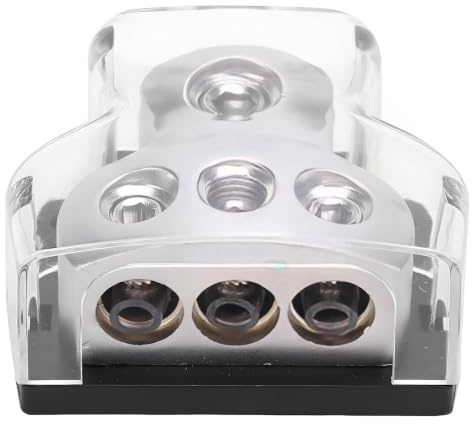 Sicherungshalter Verteilungsblock, Energieverteilung Out Block Splitter, Zinklegierungs Ground Kabel Splitter Verteilerblock 1 In 3 Out Car Audio Power/Erdungskabel Verteilerblock