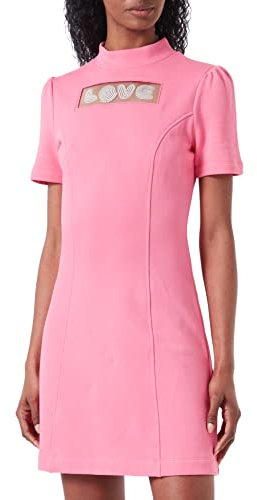 Love Moschino Vestido Ajustado de Manga Corta, Fucsia, 40 para Mujer