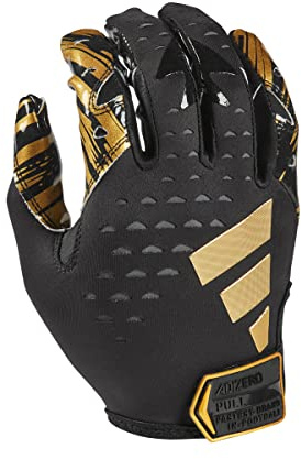 adidas Adizero 13 Football Receiver Gloves, Black/Metallic Gold, Large