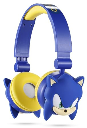 Sonic The Hedgehog - Kids Bluetooth Headphones, Wireless & Wired Over-Ear Headphones with Safe Volume, Adjustable Headband, Rechargeable Battery & Stereo Sound – Perfect for School, Home, & Travell