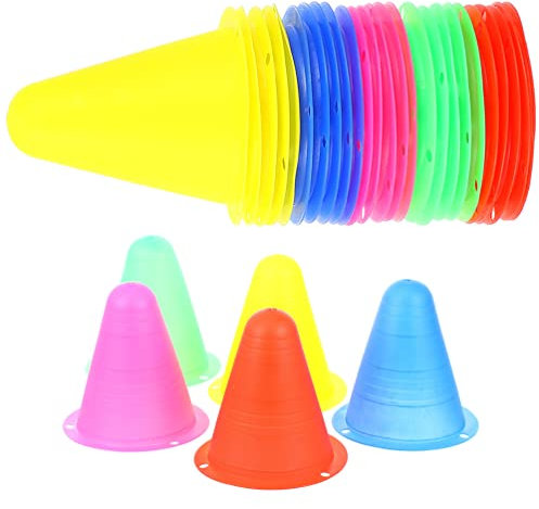 Operitacx 30stücke Bunte Trainingskegel Für Skaten Winddichte Markierkegel Für Agility-Training Geeignet Für Rollschuhlaufen Fußball Basketball Und Weitere Sportarten
