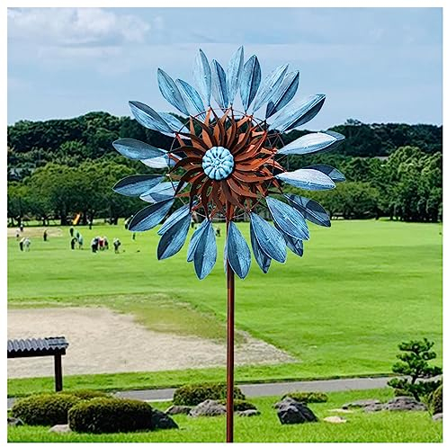 WindmüHle Garten, 213cm Groß WindräDer FüR Garten, Edelstahl Kugellager WindmüHle Garten XXL, FüR Den AußEnbereich,Terrasse, Rasen
