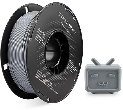 PETG Filament 1.75mm, TINMORRY Rapid PETG-Eco 3D Druck Filament, Kompatibel mit Bambu Lab/Creality K1C / FLASHFORGE Adventurer 5M /Anycubic Kobra 3 / QIDI FDM 3D Drucker, 1 KG 1 Spule, Grau
