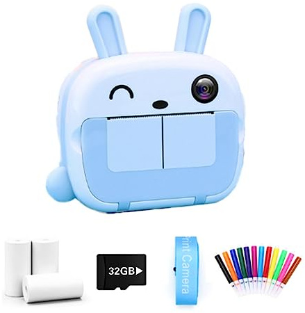 Kliplinc Minicámara digital SLR para estudiantes, impresora de papel térmico, impresora inalámbrica de teléfono WiFi, vídeo HD 4K 1080P ()