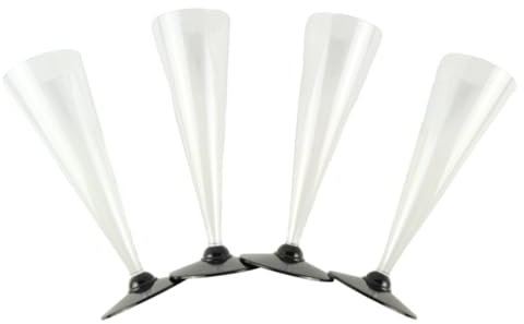 DUE ESSE S.N.C. DI SABATINI ALDO PZ 120 CALICI FLUTE CHAMPAGNE PROSECCO TRASPARENTI BASE NERA BICCHIERI PLASTICA FLUTES HAPPY HOUR APERITIVO APERICENA