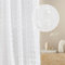 ROOM99 Cortina con Cinta fruncidora Casablanca, 500 x 250 cm de Ancho x Alto para salón, Transparente, Moderna, para salón, Dormitorio, Sistema de Tejas, Pompones Blancos, 1 Unidad