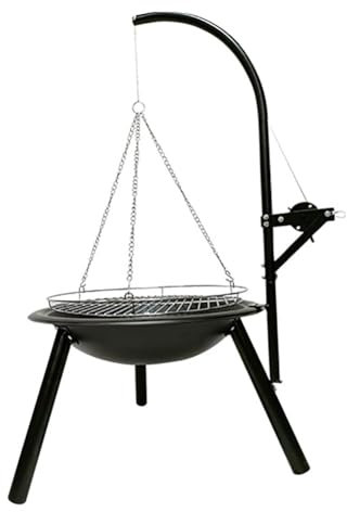 TT-YEC Griglia A Carbone Resistente, Griglia in Metallo per Esterni con Catena Triangolare, Griglia per Grigliate, Griglia di Grande capacità, Griglia da Campeggio Portatile Staccabile