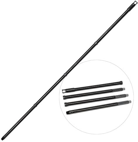Novaliv Vielseitiger Premium Schraub-Besenstiel 137 cm - 2,6 cm Stabil Langlebig Schwarz Verstellbar 137 cm auf 94,5 cm Perfekt für Kehren, Schrubben & Fensterputzen Hochwertige Metallkonstruktion