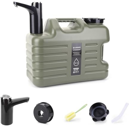 OKESYO Bidon à eau de 18,5 l avec robinet et pompe électrique pour bouteilles d'eau, réservoir d'eau de camping avec poignées, réservoir d'eau sans BPA, bidon d'eau potable portable pour l'extérieur