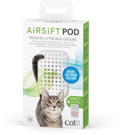 Catit Soporte y Almohadilla Reductora de Olores de Areneros para Gatos Airsift Pod