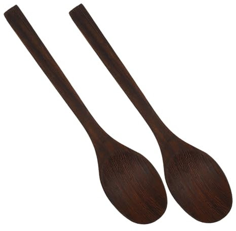 IMIKEYA 2piezas Cuchara De Sopa De Madera Cuchara Pequeña De Sopa De Madera Para Mezclar Miel De Postre De Para Ensalada Reutilizable Para Cocina