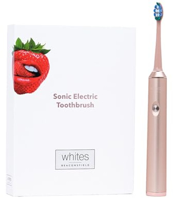 Whites Beaconsfield Sonic Elektrische Zahnbürste Rose Gold Limited Edition: fortschrittliche Zahnaufhellung mit 5 Putzmodi, 37.000 Vibrationen, lange Akkulaufzeit, Premium-Borsten, USB-Aufladung