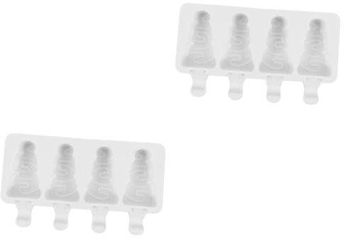 Cabilock 2 Piezas Moldes de paletas navideñas dulce moldes de helado luz de calabaza cubo molde de silicona molde con forma de pájaro de fruta fabricante de helados gel de sílice Light Grey