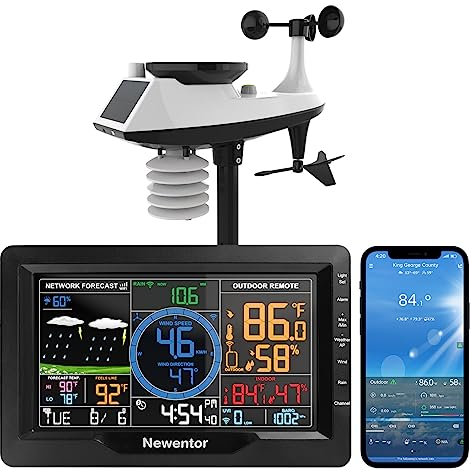 Estación Meteorológica para Casa, Estación meteorológica Dirección de la velocidad del viento App Historial Múltiples idiomas Temperarture Barometic Rain Guage Alerta de reloj,para el hogar