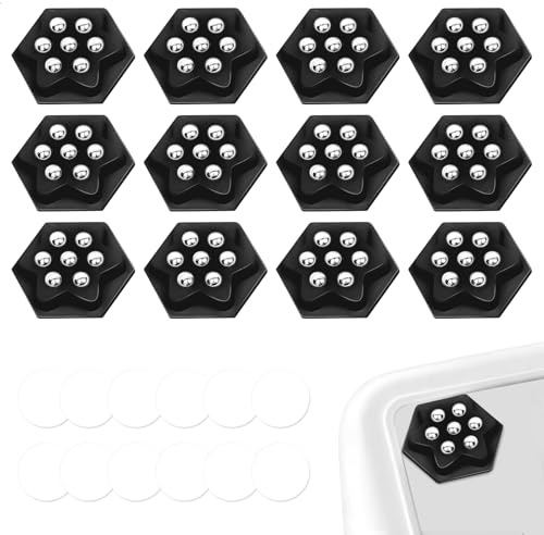 12 stycken små möbelhjul, självhäftande möbelhjul, mini 360° roterande hjul, små tysta hjul, för att flytta små möbler, nattduksbord och soptunnor
