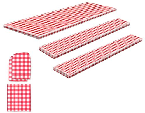 Generico Tovaglia da Picnic Impermeabile a Quadri Rossi e Bianchi Leggera