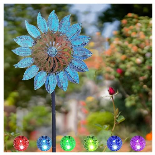 Solaire Moulin à Vent Jardin, 213cm Moulin à Vent, Lampe LED à énergie Solaire Moulin à Vent Solaire, pour La DéCoration d'art De Cour Et De Jardin