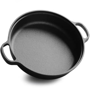 Padella in ghisa da 35 cm, antiaderente, per pizza e pancake, versatile per interni ed esterni, per induzione e tutti i piani cottura