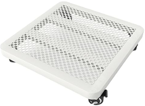 Carrello per piante resistente con ruote universali, base quadrata con sottovaso, carrello mobile per vasi da fiori (dimensioni: 40 x 40 cm, colore: bianco) - perfetto per uso interno e esterno