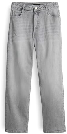 OPUS Damen Straight | MIVA Align Straight Jeans aus BCI Cotton Mix Mid Rise Light modern Grey, 36 L28