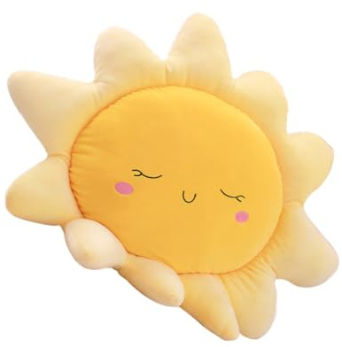 FELTECHELECTR Plüschkissen Sonne Kuschelkissen Klein Weich für Sofa Bett Sonnen Dekokissen Geschenk