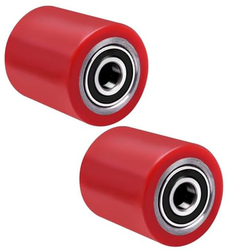 2 stycken löphjul polyuretan 80 x 100 mm, axel 20 mm inkl. lyftvagn, gaffellyftvagnsrulle, lyftvagnsrulle för lyftvagn, reservhjul, max. belastning 1400 kg