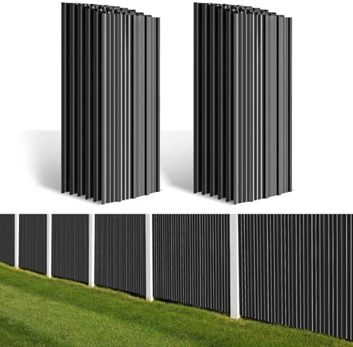 Ollewiellan 36X Tôle trapézoïdale 129×46cm –21m², plaques de tôle ondulée pour toit 0,25mm, tôle de toiture en acier galvanisé pour abri de jardin, carport, serre – Gants de protection pour la coupe