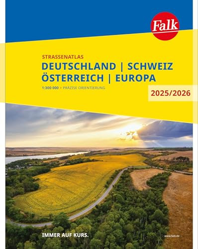 Falk Straßenatlas 2025/2026 Deutschland, Schweiz, Österreich 1:300.000: Autoatlas mit Europa 1:4,5 Mio. (Falk Atlas)