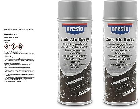 PRESTO 2x 400ml Zink-Alu-Spray Grundierung Korrosionsschutz
