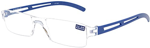 I NEED YOU Lesebrille Modell  JOY  blau rahmenlos Lesehilfe für Damen & Herren +2,5