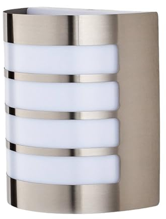 Outdoor Wall Light 'Noyan' (Modern) in Silver Made of Stainless Steel (1 Light Source, E27) from Lindby | Wall lamp for Exterior/Interior Walls, House, Terrace und Balcony