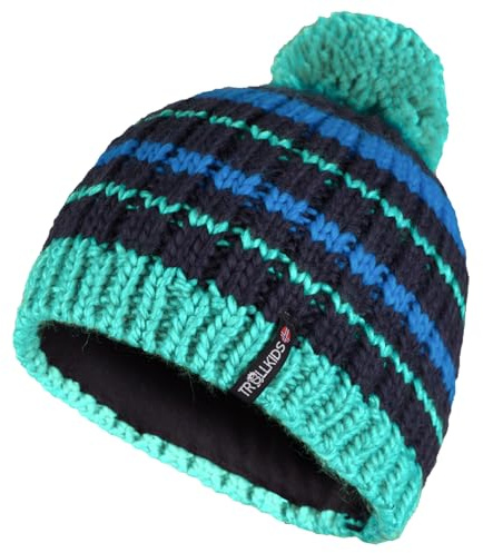 Trollkids Kids Hafjell Bobble Cap 54, Navy/Aqua