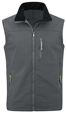 YOUTHUP Gilet da Ciclismo da Uomo Riflettente Leggero Antivento Gilet Bicicletta Sport Senza Maniche Giacca Grigio, L