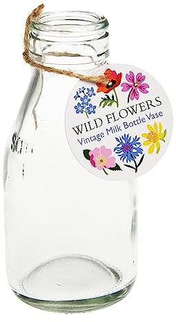 School Milk Bottle Vase - Wild Flowers