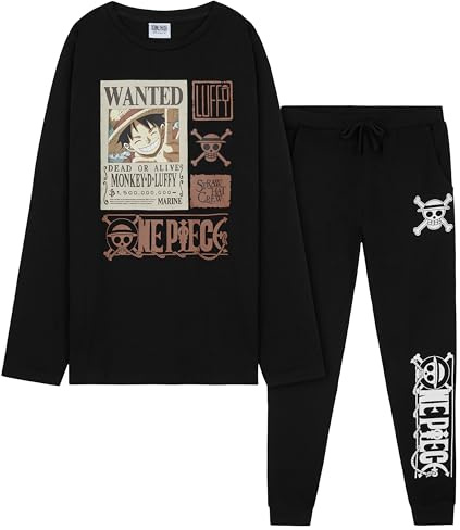 One Piece Pigiama Bambino - Pigiama Ragazzo in Cotone Lungo a Maniche Lunghe 7-14 Anni - Anime Gadget Regalo Ufficiale