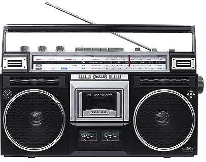 Silva Schneider PCR 1980 BT Enregistreur de Cassette Portable rétro avec Bluetooth et Fonction d'enregistrement