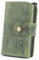 hodalump Porta carte di credito compatto con custodia protettiva in vera pelle – Porta carte di credito per uomo e donna – Money Clip con porta carte di credito, verde, 1, Vintage