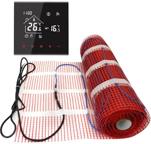 MINCOHEAT Electric Underfloor Heating Mat 2.5m² – Self-Adhesive 200W/m² Warm Floor System with WiFi Thermostat, for Tile/Stone Flooring in Bathroom, Kitchen or Conservatory Renovation