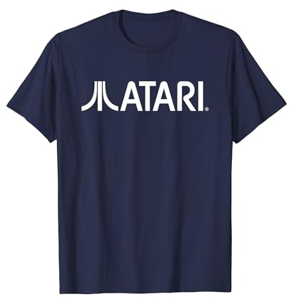 Atari Vintage Games White Logo Classic Gaming Fun Style T-Shirt
