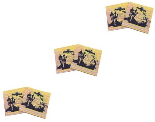 JECOMPRIS Partyzubehör 60 Stk Servierutensilien Halloween-Servietten aus Papier farbige Servietten Besteck Halloween-Geschirr Drucken Partybedarf Gewebe Papierserviette Geschirr