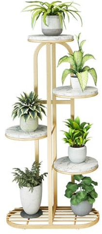 Support de plantesSupport de Fleurs en Fer Nordique, Salon Simple doré, Support de décoration de bonsaï d'intérieur Moderne, Support de Rangement de pothos Multicouche sur Pied,gold-105cm