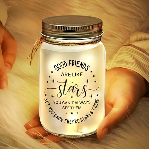 KERAOO Mason Jar Night Light for Friends, Mothers Day Gifts for Women, Home Decoration Lights, Birthday Christmas Mothers Day Gifts for Bestie