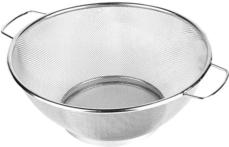 Stainless Steel Strainer | Fine Mesh Food Strainer Kitchen Colander | Metal Draining Basket, Heat Resistant Sink Colander for Berry, Pasta, Spaghetti