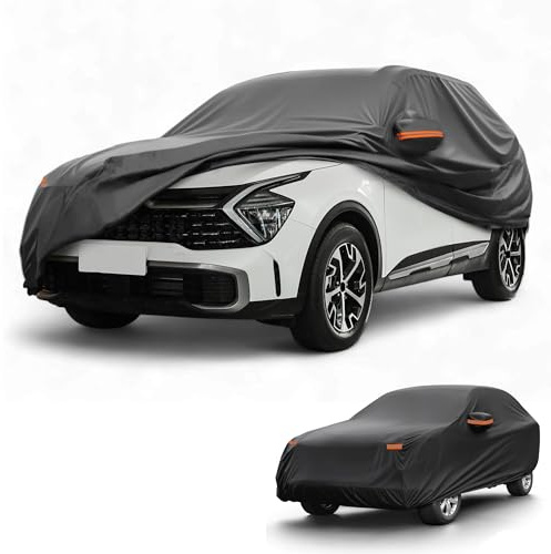 Partuto Copertura Auto Impermeabile Tutte le Stagioni Automotive Esterna Anti-UV Protezione dal Sole e dalla Pioggia Copertura Completa Nero per Kia Sportage 2010-2025
