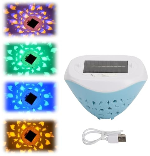 Longzhuo Bathtub Disco Light, Floating Pool Light, lP67Waterproof Swimming Pool Lights, Rechargable Solor PoweredLED 6 Modes RGB Floating Hot Tub LlGHTfor Bath, Pond, Pool [Energy Class A]