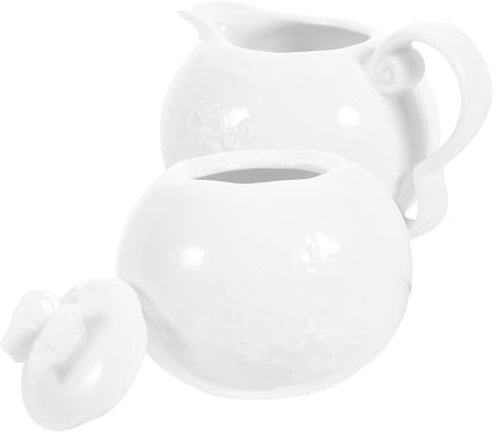 DINHEAROM 1set Tazze Ceramica Retro Per Latte e Salsa Elegante Dispenser Per Zucchero e Latte Per Caffetterie e Uso Domestico Latiera Zuccheriera
