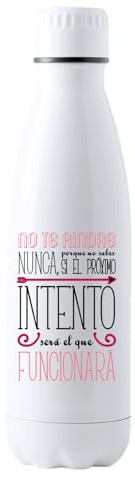 Docliick - Botella agua deportiva Acero Inoxidable, Térmica 790ml, botella con dibujos originales exlusivos y frases motivadoras. Cantimplora Aislamiento Doble Pared.Frase motivadora Nunca te Rindas