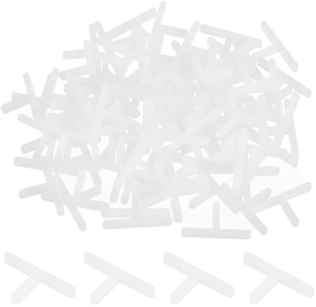 sourcing map Abstandshalter für Wand-, Bodenfliesen, Kunststoff, T-Form, Fliesen-Werkzeuge, 2,5 mm, für Keramikfliesen, Weiß, 800 Stück